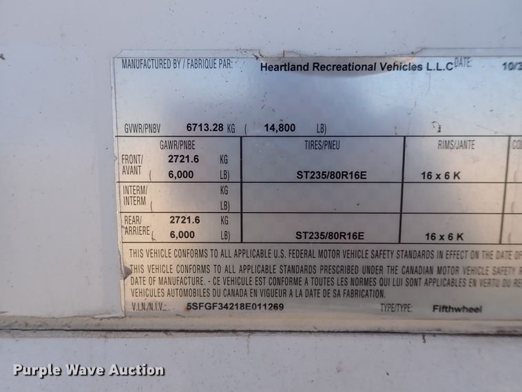 image for item DJ0094 2008 Heartland Big Horn  camper