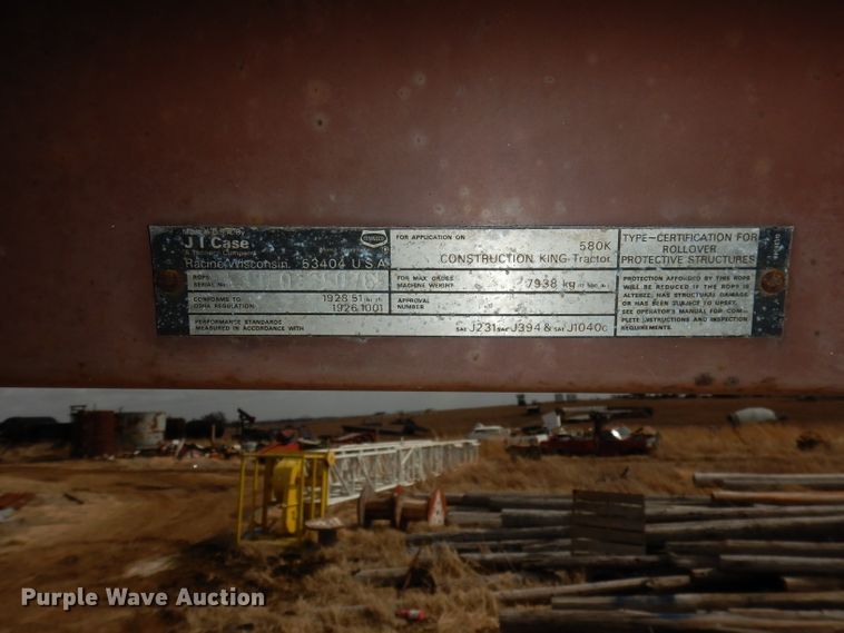 image for item DJ2860 1991 Case 580K Construction King  backhoe