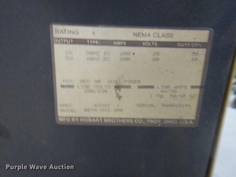 image for item DJ4992 Hobart Beta-Mig 200  mig welder