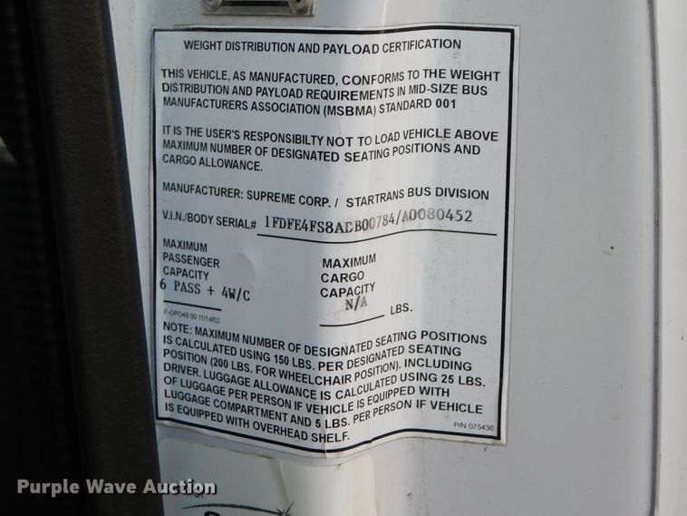 image for item DJ5973 2010 Ford E450 Super Duty  shuttle bus