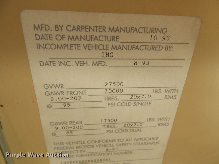 image for item DL0839 1994 International 3800  school bus