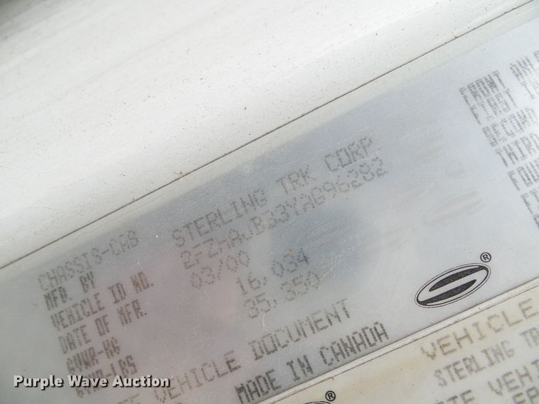 image for item DL0902 2000 Sterling L7500  refuse truck