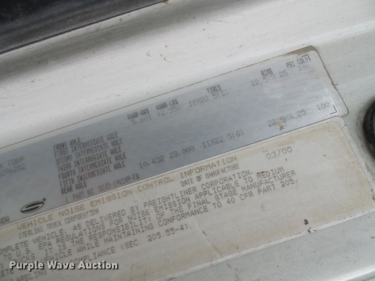 image for item DL0902 2000 Sterling L7500  refuse truck