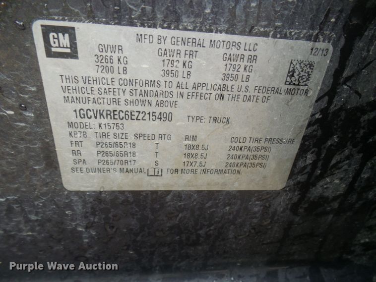 image for item DL0907 2014 Chevrolet Silverado 1500  Double Cab pickup truck