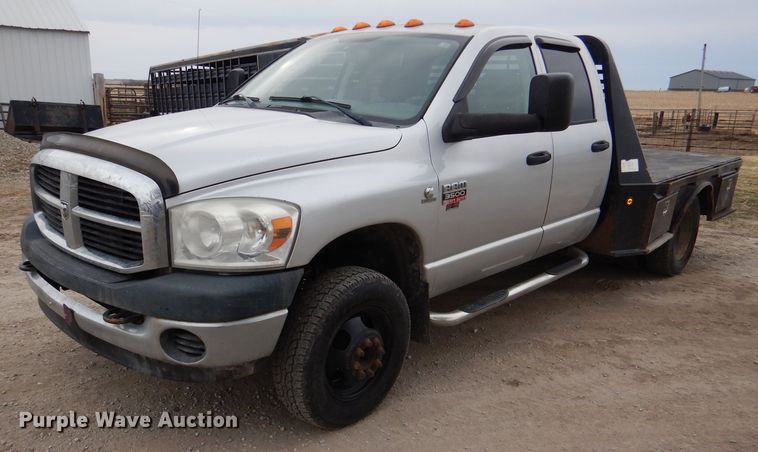 2008 Dodge Ram 3500 Quad Cab flatbed pickup truck in Horton, KS | Item ...