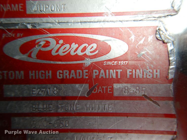 image for item DM2825 1985 Pierce  ladder fire truck