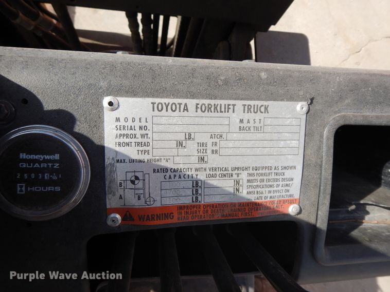 image for item GG9454 Toyota 42-6FGCU25  forklift