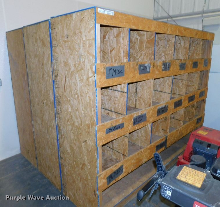 image for item GQ9963 (7) shop built wood storage bins