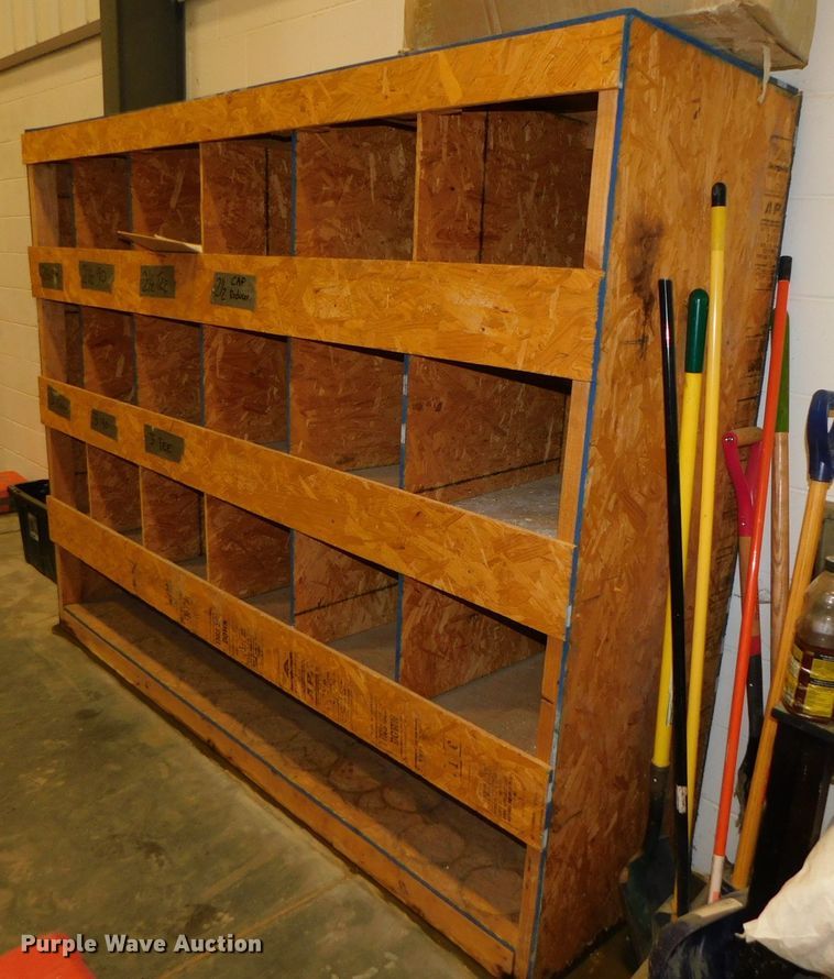 image for item GQ9963 (7) shop built wood storage bins