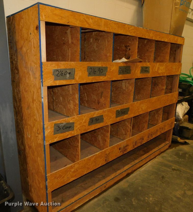 image for item GQ9963 (7) shop built wood storage bins