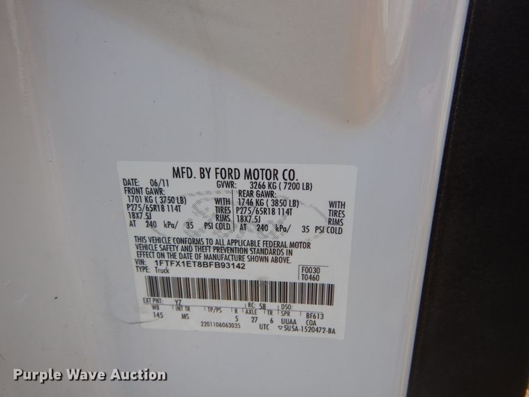 image for item GT9641 2011 Ford F150 XLT  SuperCab pickup truck