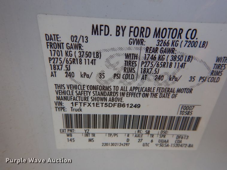 image for item GT9642 2013 Ford F150 XLT  SuperCab pickup truck