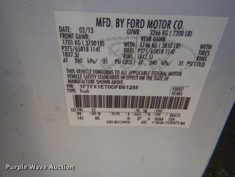 image for item GT9649 2013 Ford F150 XLT  SuperCab pickup truck