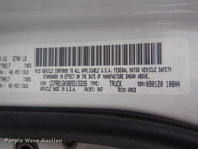 image for item GT9689 2011 Dodge Ram 1500  Quad Cab pickup truck