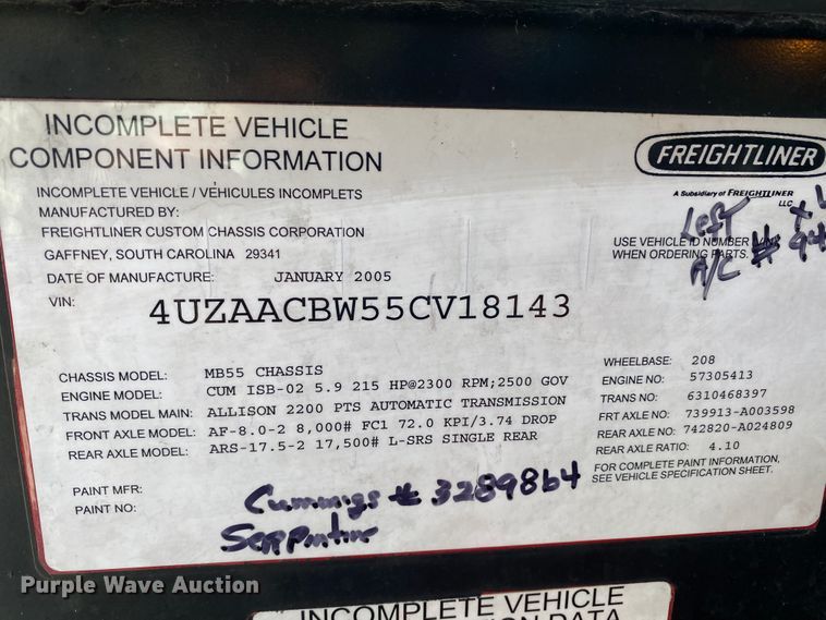 image for item HR9463 2005 Freightliner MB55  trolley