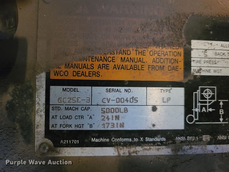 image for item IA9279 Daewoo GC25E-3  forklift