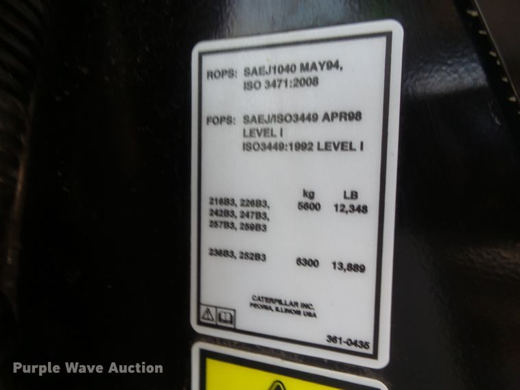 image for item DA7072 2012 Caterpillar 236B3  skid steer loader