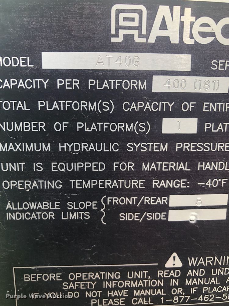 image for item DI8495 2016 Altec utility bed with frame