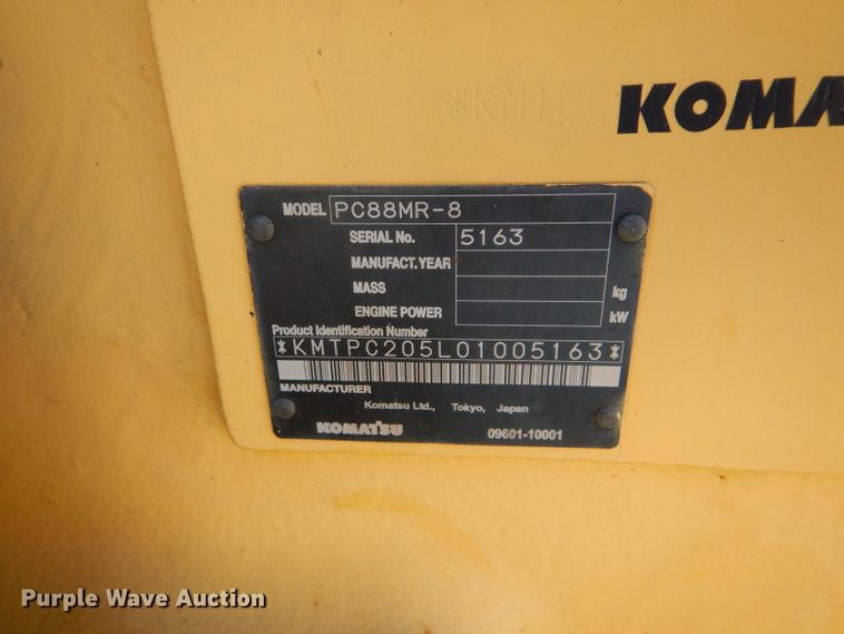 image for item DI8497 2008 Komatsu PC88MR-8  mini excavator