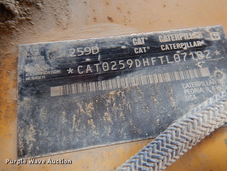 image for item DJ2866 2016 Caterpillar 259D  skid steer loader