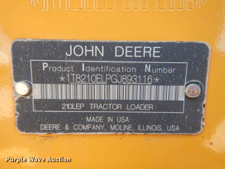 image for item DJ8709 2015 John Deere 210LEP  landscape tractor
