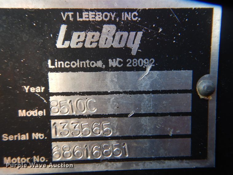 image for item DJ8711 2016 Lee Boy 8510C  paver