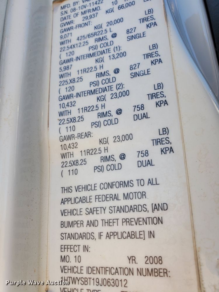 image for item DJ8828 2009 International 7600  hydrovac truck