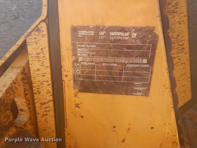 image for item DJ8833 2003 Caterpillar D5G LGP  pipelayer
