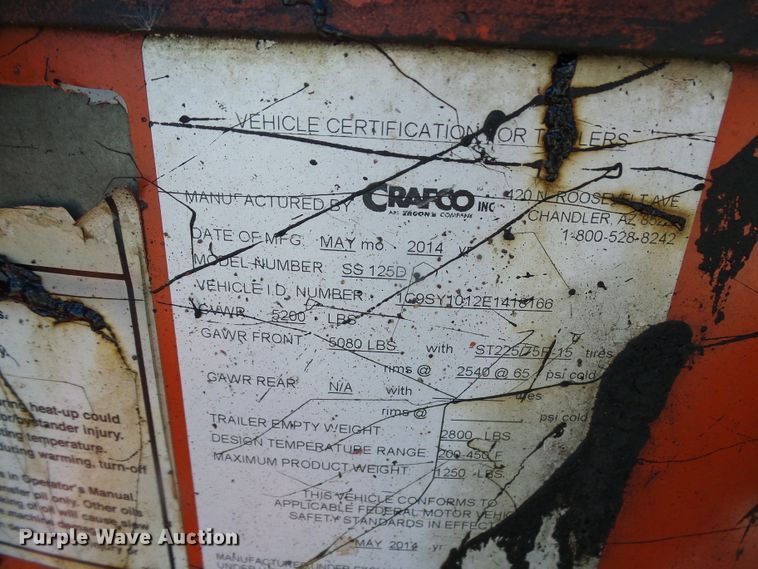 image for item DL0816 2014 Crafco SS125D  melter applicator