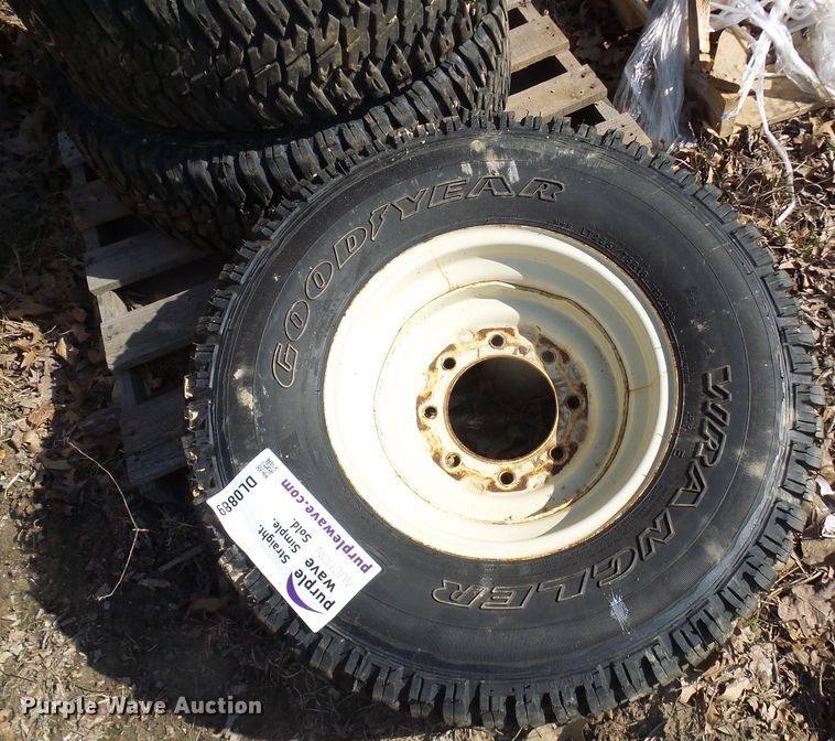 image for item DL0889 (4) Goodyear 265/75R16 tires and skid steer wheels