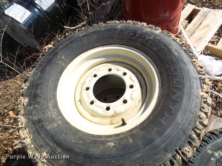 image for item DL0889 (4) Goodyear 265/75R16 tires and skid steer wheels