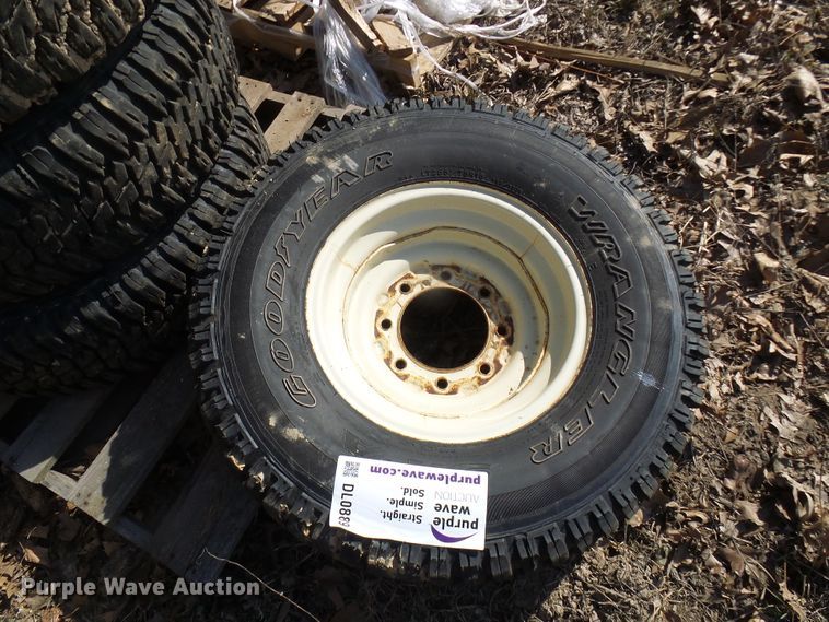 image for item DL0889 (4) Goodyear 265/75R16 tires and skid steer wheels