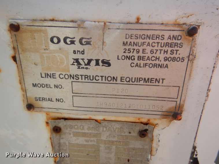 image for item DL4752 1986 Hogg And Davis P120  reel trailer