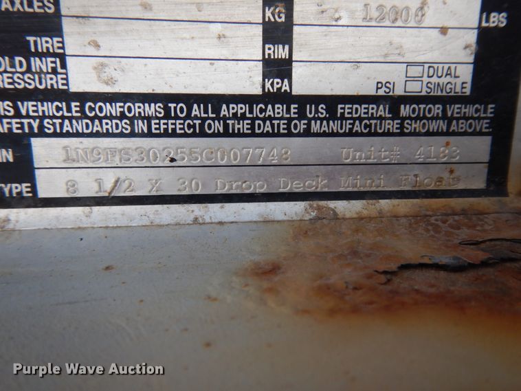 image for item DM2830 2005 Norris drop deck equipment trailer