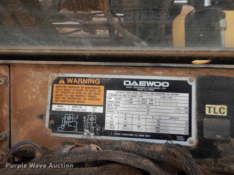 image for item DM2834 2004 Daewoo D60A-2  forklift