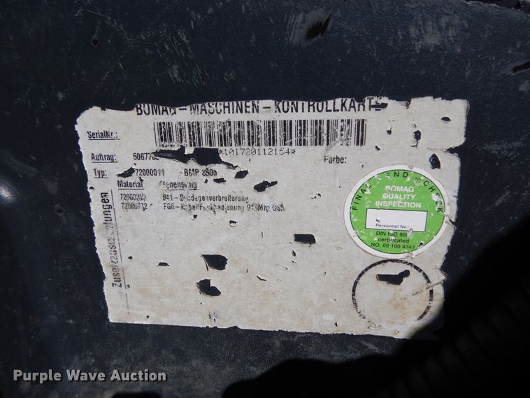 image for item DM2846 2012 Bomag BMP8500  trench compactor