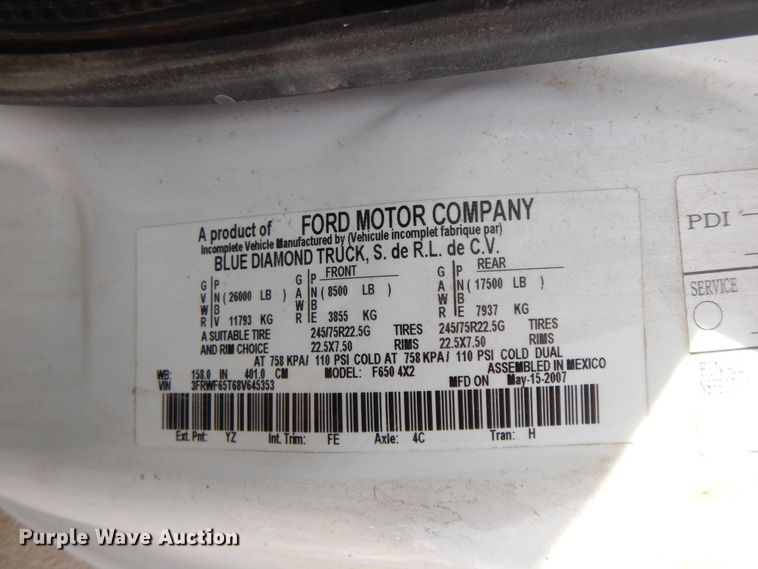 image for item GG9386 2008 Ford F650 Super Duty  service truck