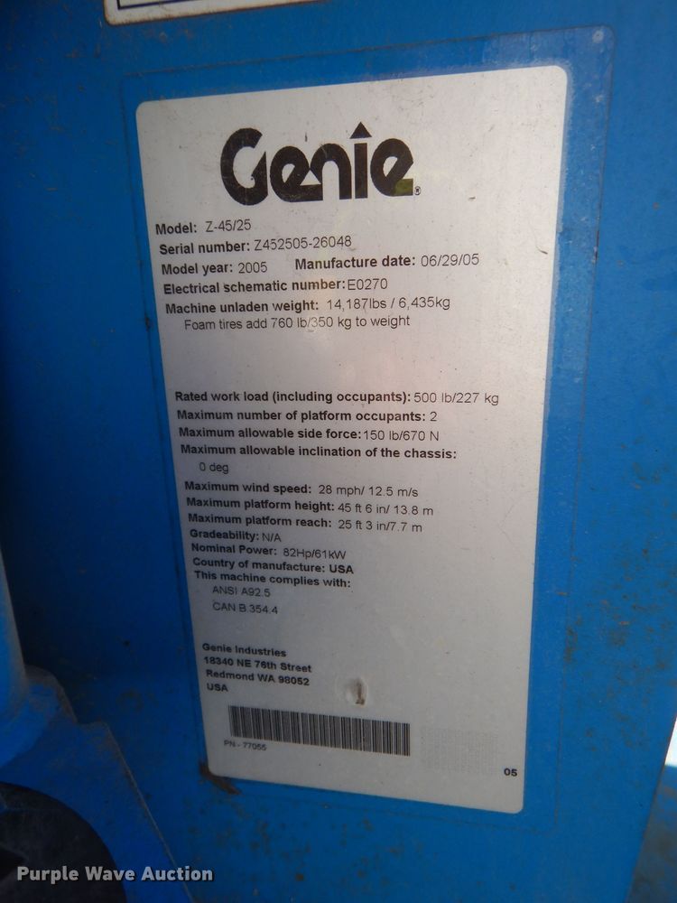 image for item HD9718 2005 Genie Z-45/25  boom lift