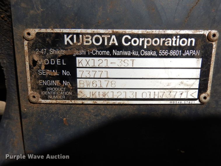 image for item HD9719 2012 Kubota KX121-3ST  mini excavator