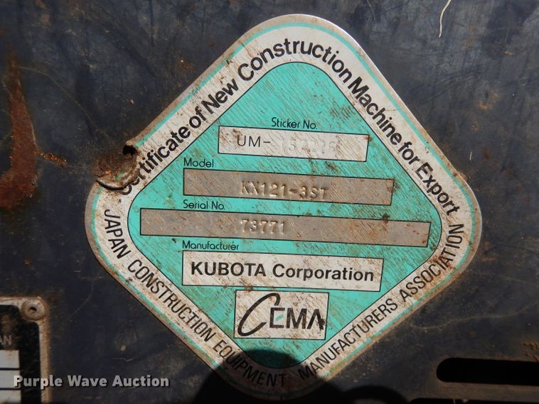 image for item HD9719 2012 Kubota KX121-3ST  mini excavator
