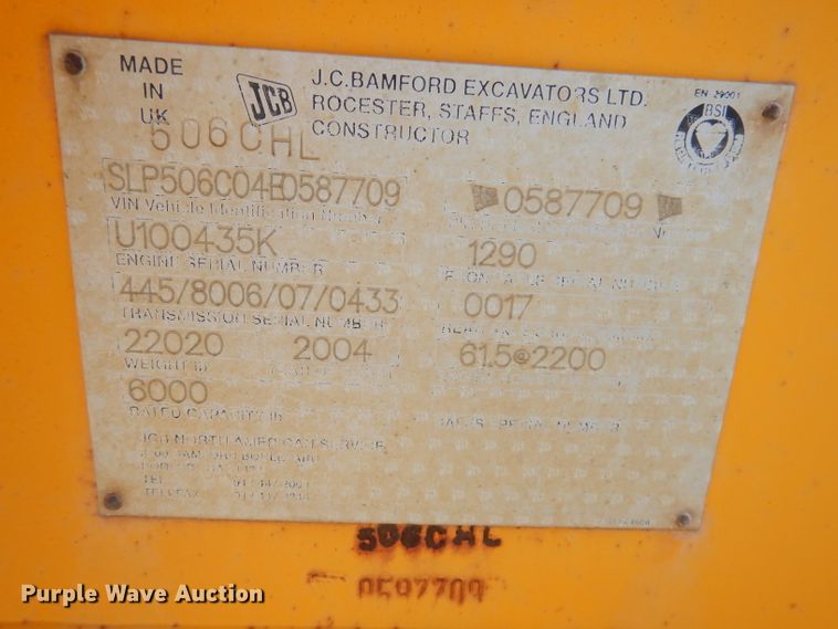 image for item HD9720 2004 JCB 506CHL  telehandler