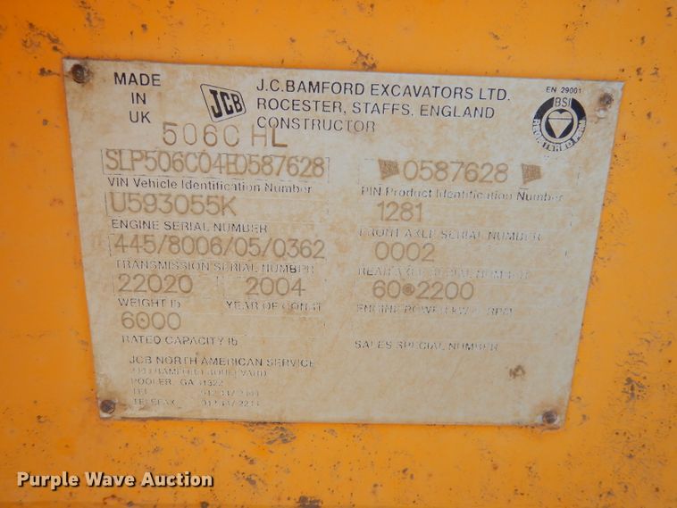 image for item HD9723 2004 JCB 506CHL  telehandler