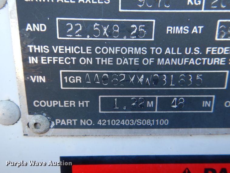 image for item II9758 1999 Great Dane 7811TZ-1A dry van trailer