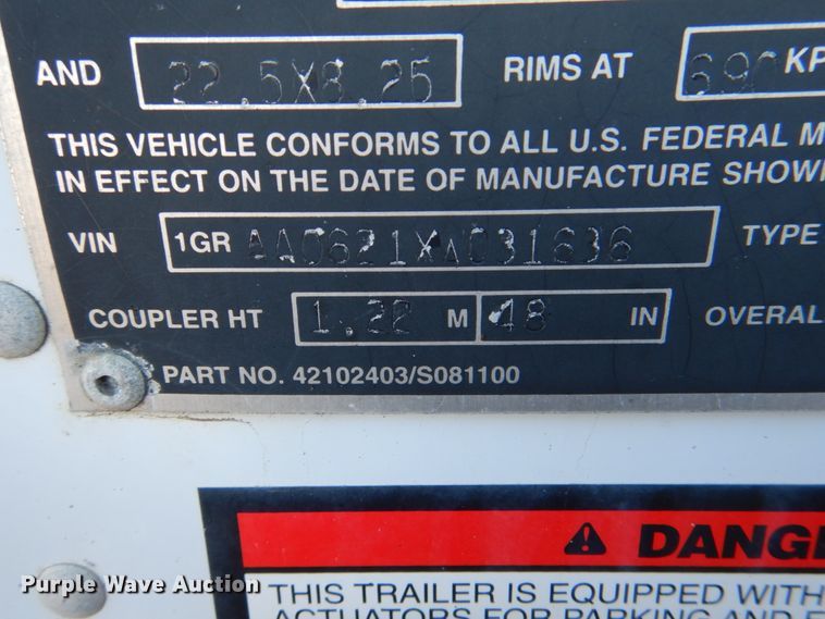 image for item II9761 1999 Great Dane dry van trailer