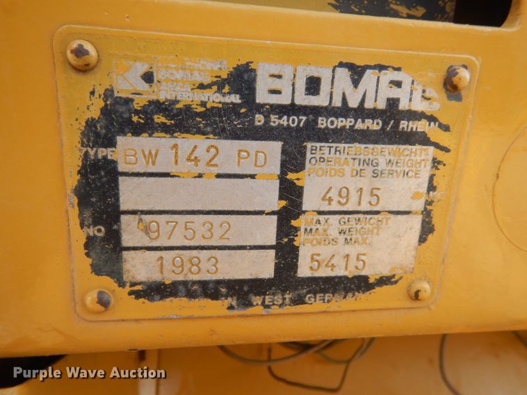 image for item IK9794 1983 Bomag BW 142 PDB-2  single drum vibratory roller