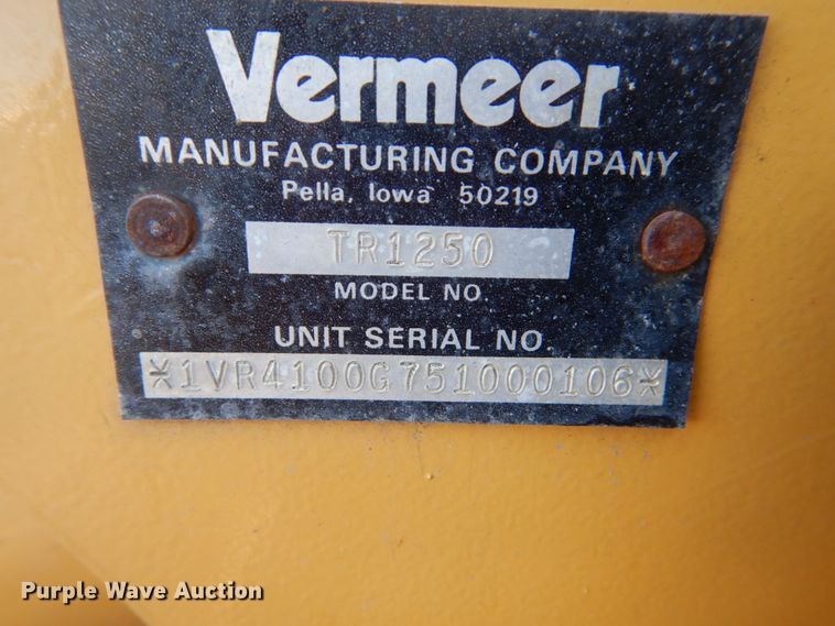 image for item IK9822 2005 Vermeer RT1250  trencher