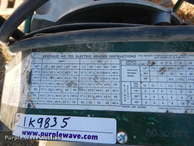 image for item IK9835 (2) Greenlee 555 conduit benders