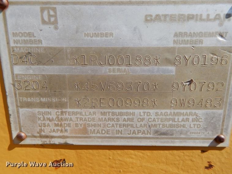 image for item IX9335 1988 Caterpillar D4C  dozer