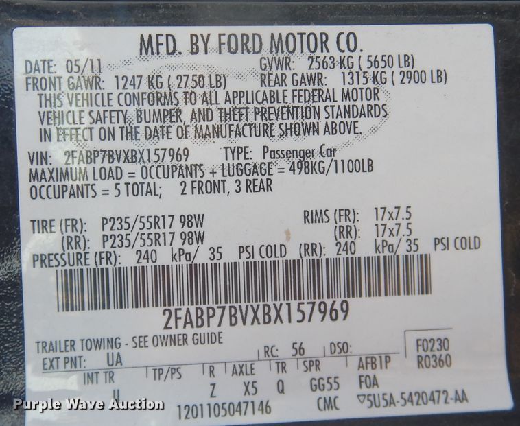 image for item DI5512 2011 Ford Crown Victoria Police Interceptor