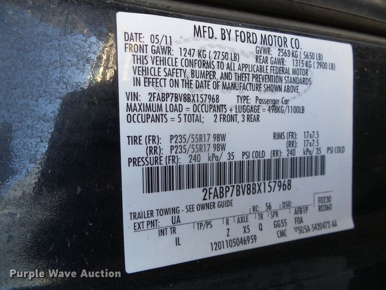 image for item DI5516 2011 Ford Crown Victoria Police Interceptor